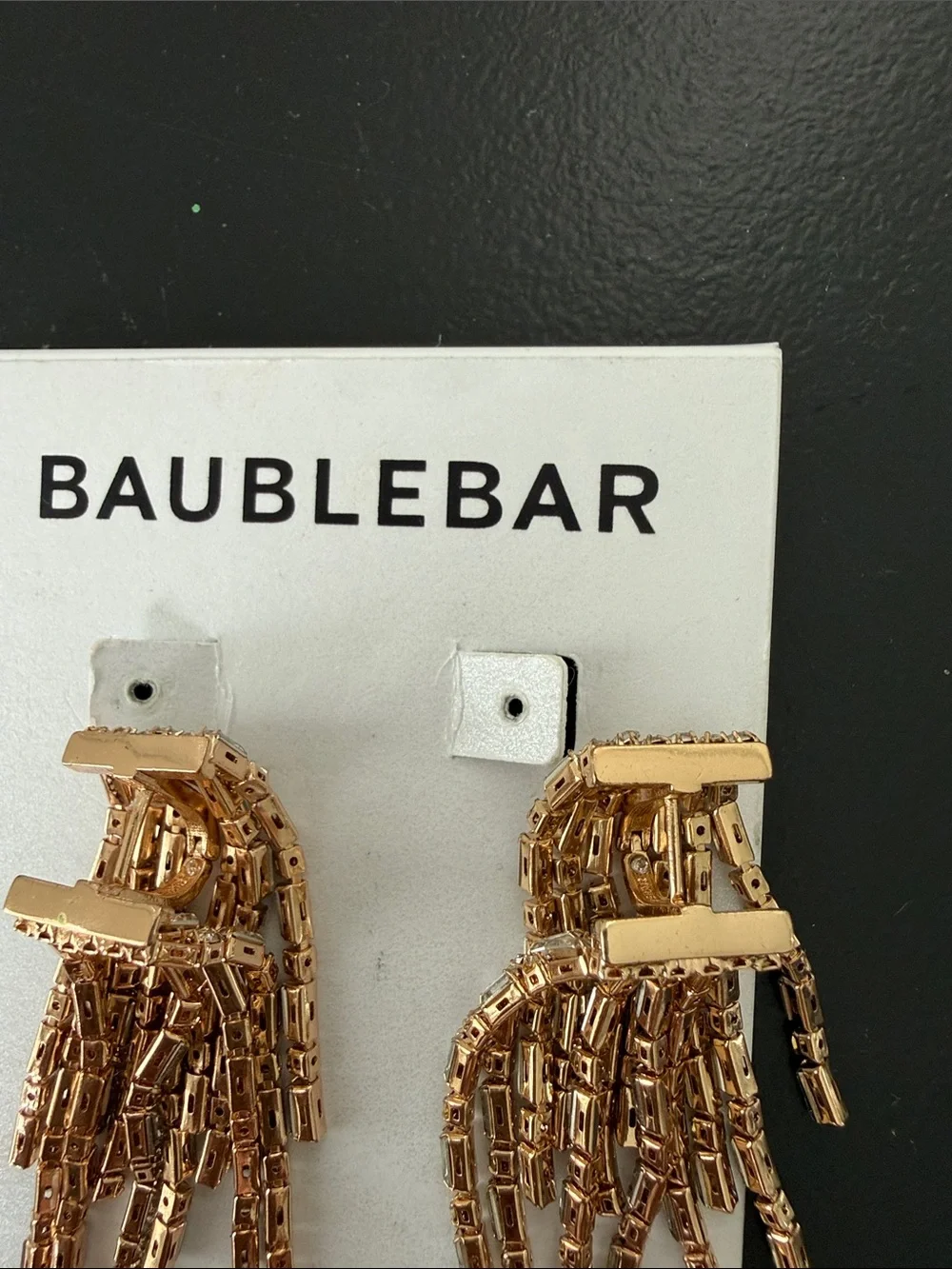 Baublebar NEW Cup chain double fringe drop earrings
